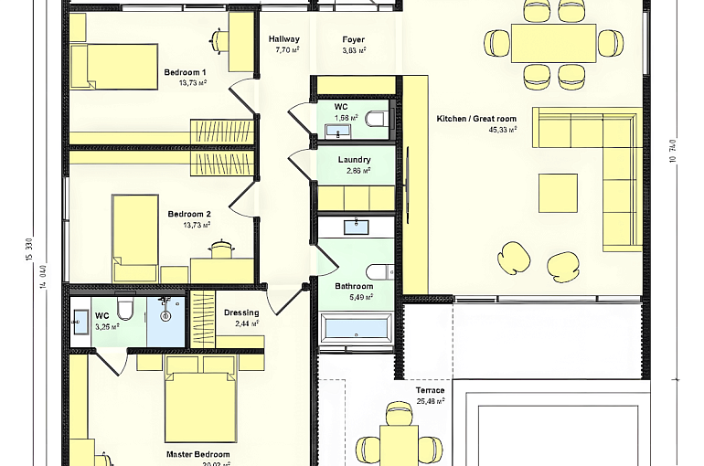 House Kit 169 sqm made of CLT Panels